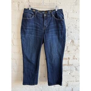 St. John’s Bay Women’s 16W Dark Wash Straight Leg Jeans Mid Rise Stretch Denim